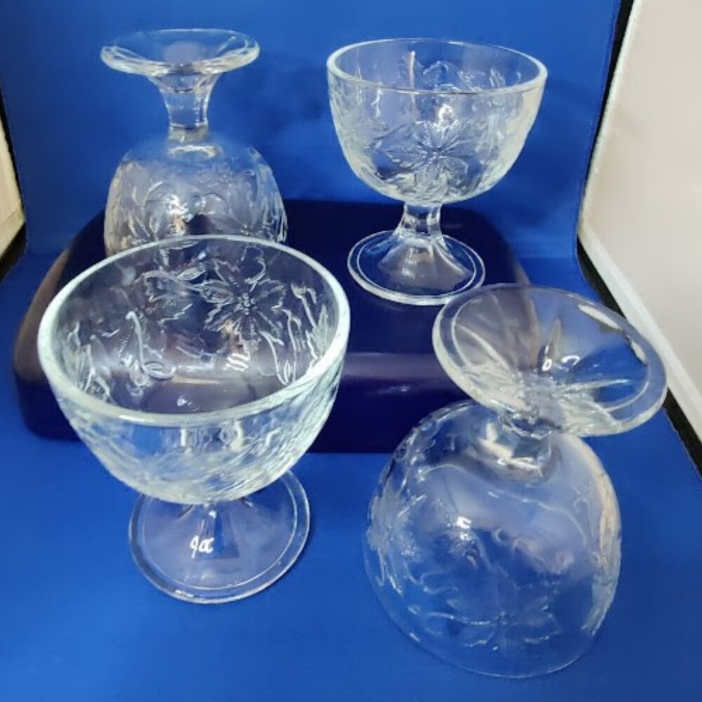 Princess House Dessert Compotes -Footed - Set of 4 -Fantasia (575) -Retired - Picture 4 of 9